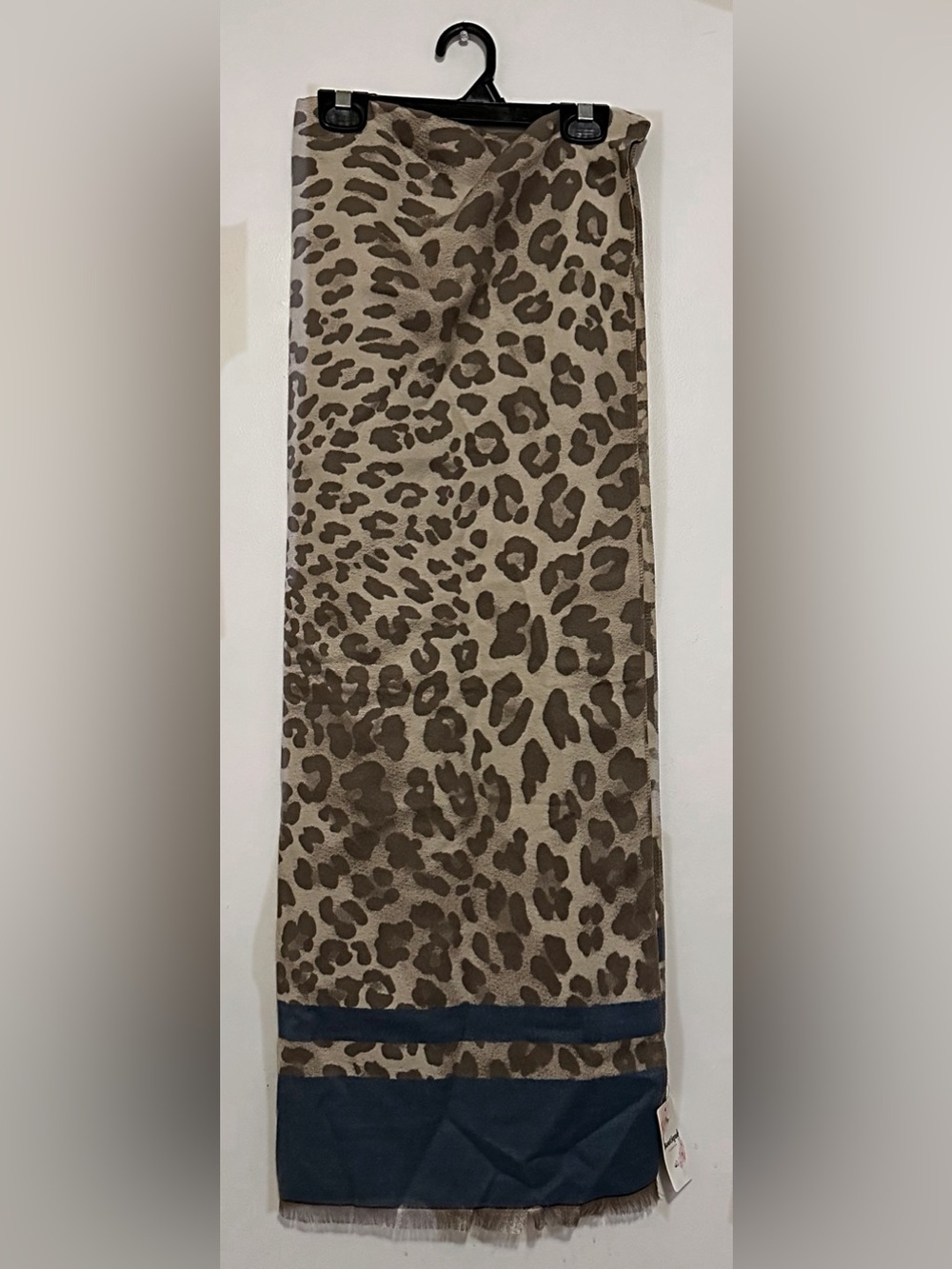 Leopard Print Scarf in Taupe and Chocolate